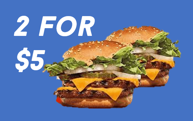 Burger King 2 For 5 BK MENU BK Others BK Others   Burger King 2 For 5 