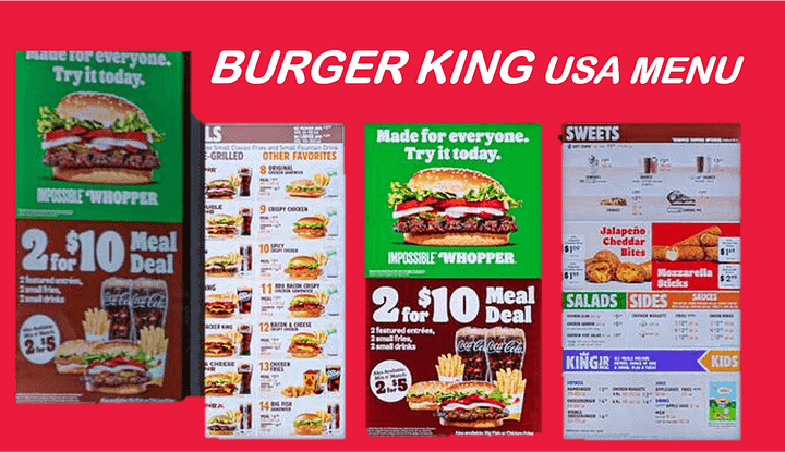 Burger King USA Menu and Price - Burger king menus Menu